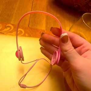 Pink American girl headphones!